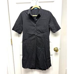 J. Mc Laughlin Dress Black Polo Stretch Cotton Sheeting Short Sleeve Women’s M